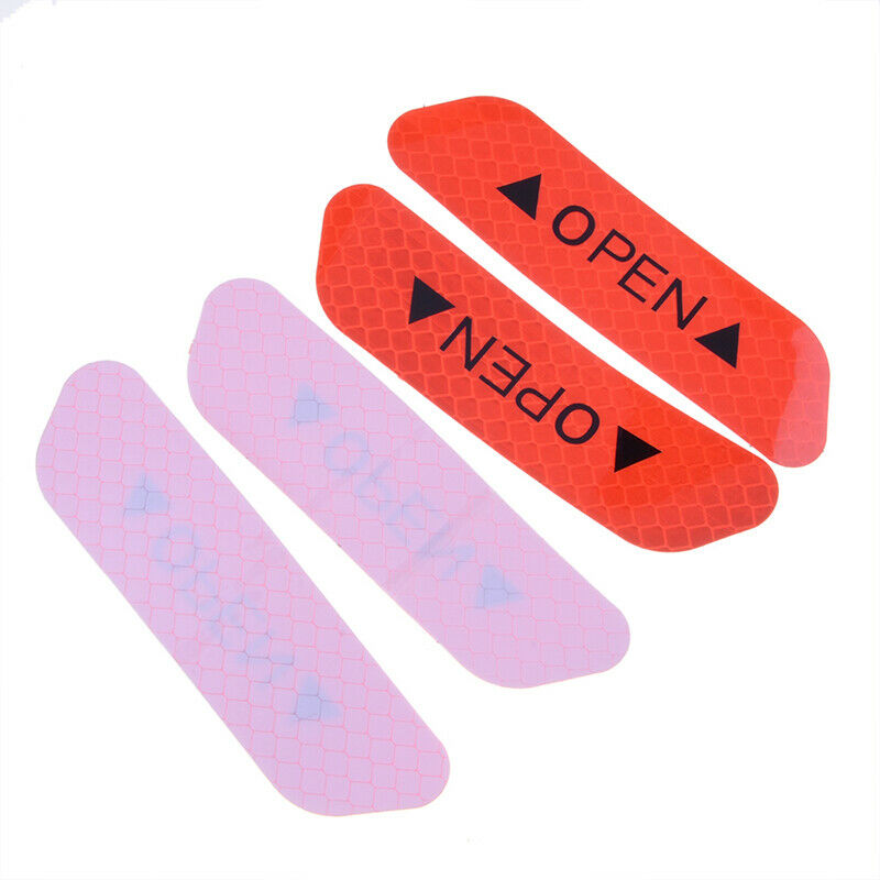 4x Universal Car Door Open Sticker Reflective Tape Safety Warning Decal Red