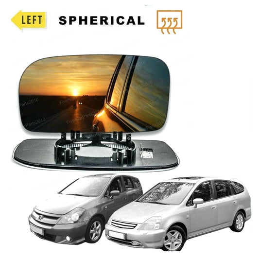 Left passenger side wing mirror glass for Honda Stream 2001-2005 heated