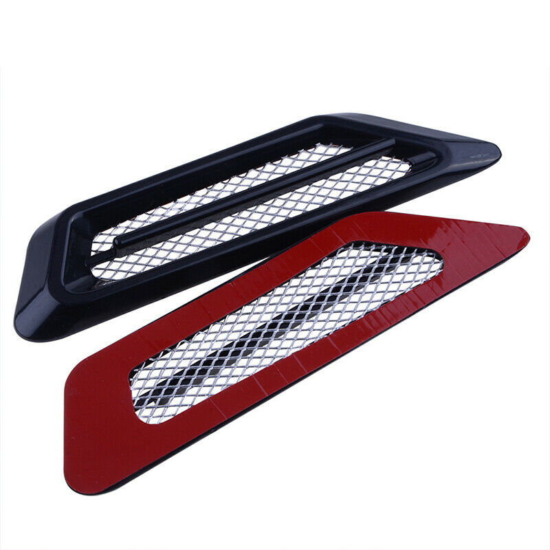 2x Black Car Decor Air Flow Intake Scoop Bonnet Side Fender Vent Hood UK ABS USE