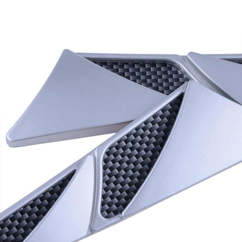 2PCS Car Hood Stickers Silver Side Air Intake Flow Vent Cover Deco Universal AH