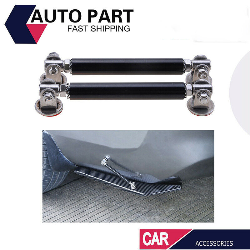 75mm Black Adjustable Car Front Rear Bumper Lip Splitter Strut Rod Support Bars