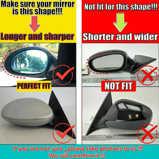 Carbon Black Rearview Wing Mirror Cover Cap For BMW E90 E91 05-07 E92 E93 06-09