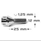 UNIVERSAL SILVER ALLOY WHEEL LOCKING BOLTS 12x1,25x25C