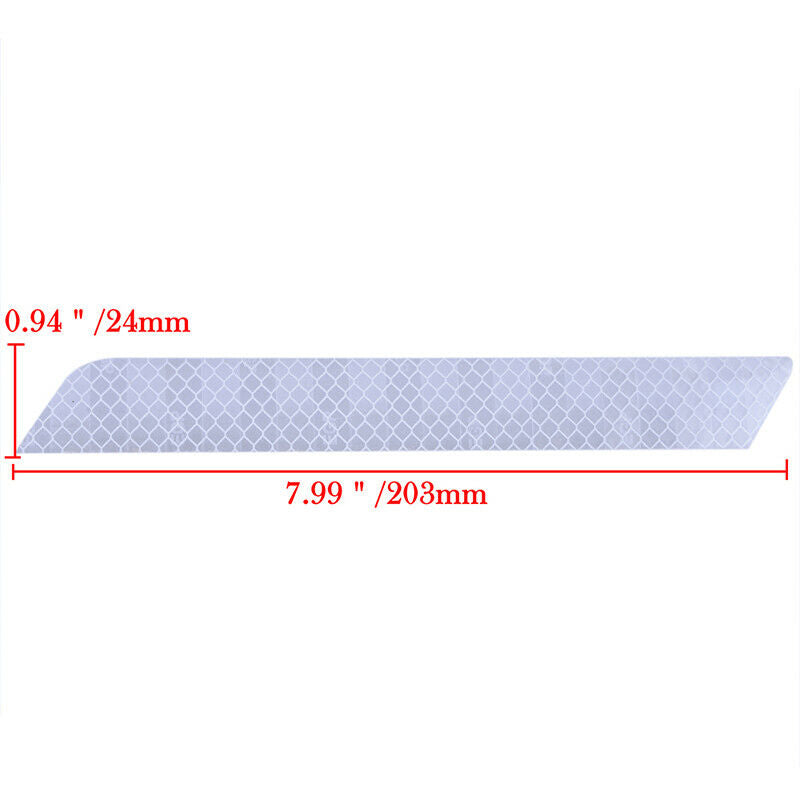 2x White Reflective Cycling Safety Warning Car Rear Bumper Decal Tape Sticker