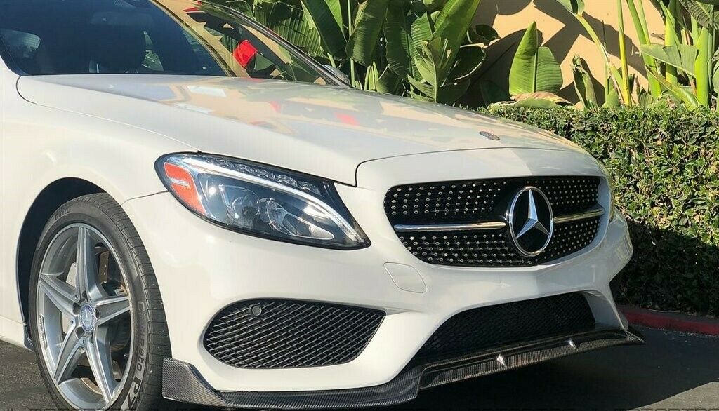 MERCEDES C CLASS A205 W205 C205 AMG LOOK BRABUS STYLE FRONT SPLITTER LIP 2013-17