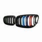Black M Sport Dual Line Front Grille Kidney for 09-11 BMW E90 E91 3-Series Sedan