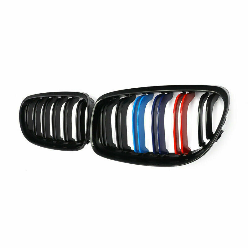 Black M Sport Dual Line Front Grille Kidney for 09-11 BMW E90 E91 3-Series Sedan