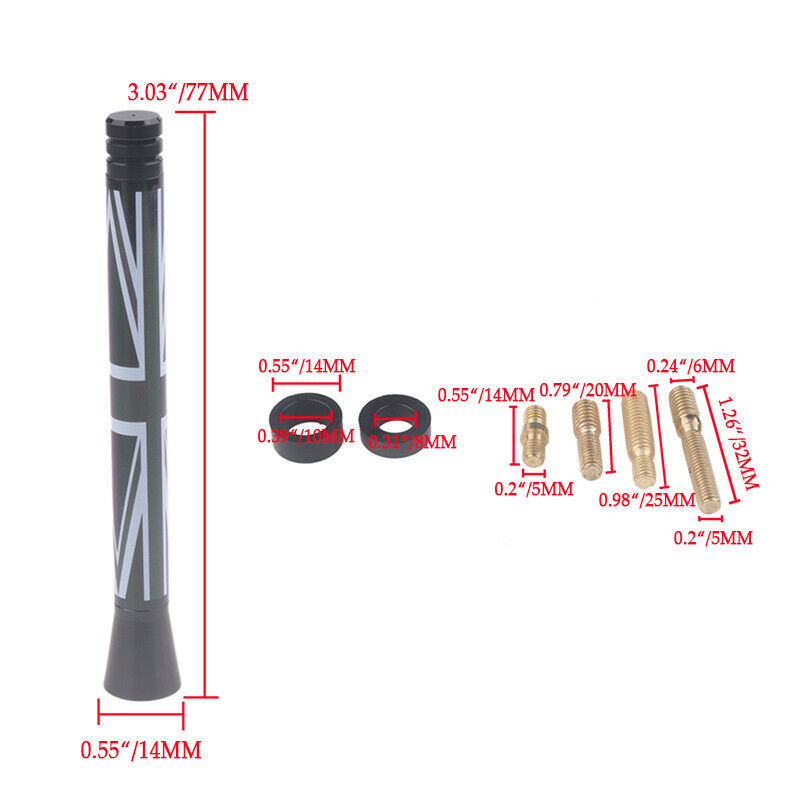 3"CAR BEESTING BEE STING RADIO AERIAL ARIAL MAST ANTENNA Fit MINI Cooper Cute