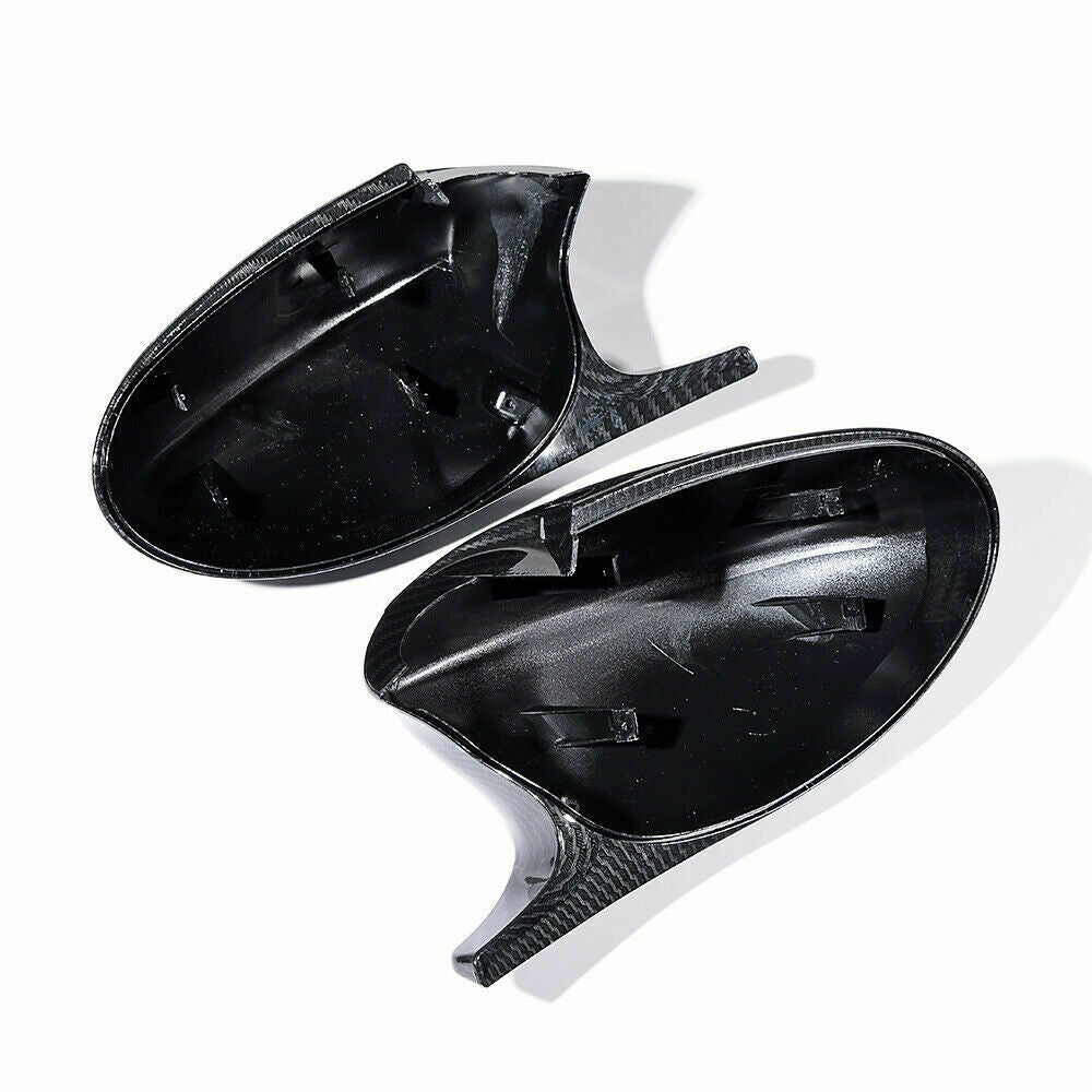 Carbon Black Rearview Wing Mirror Cover Cap For BMW E90 E91 05-07 E92 E93 06-09