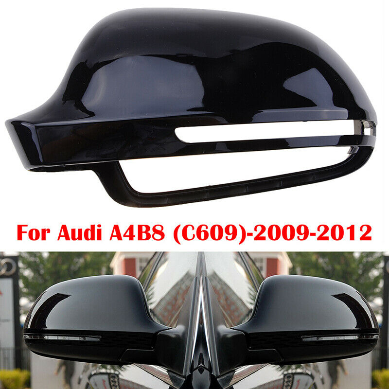Left Side Gloss Black Wing Mirror Cover For AUDI A4 B8 10-16 Q3 12-17 A3/A5/A6