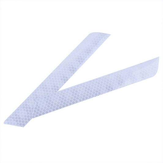 2x White Reflective Cycling Safety Warning Car Rear Bumper Decal Tape Sticker