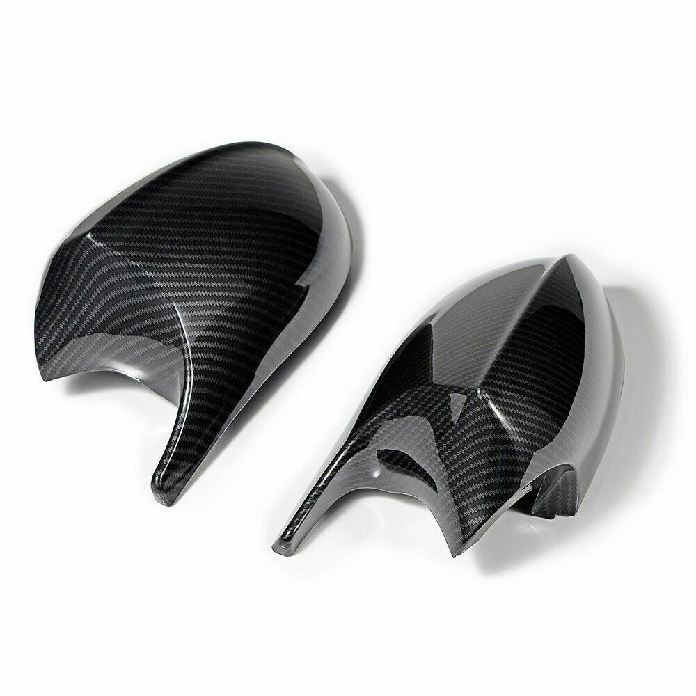Carbon Black Rearview Wing Mirror Cover Cap For BMW E90 E91 05-07 E92 E93 06-09