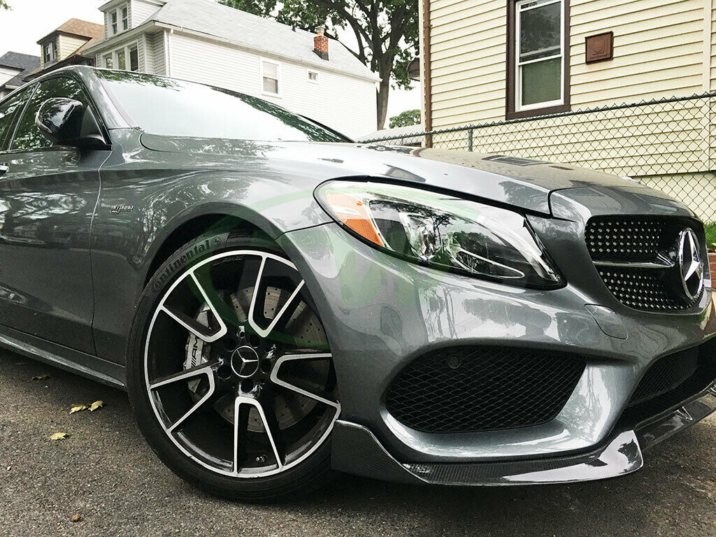 MERCEDES C CLASS A205 W205 C205 AMG LOOK BRABUS STYLE FRONT SPLITTER LIP 2013-17