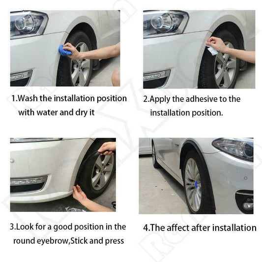 2PCS Car 25CM Wheel Eyebrow Arch Facelift Trim Lips Protector Wheels Universal