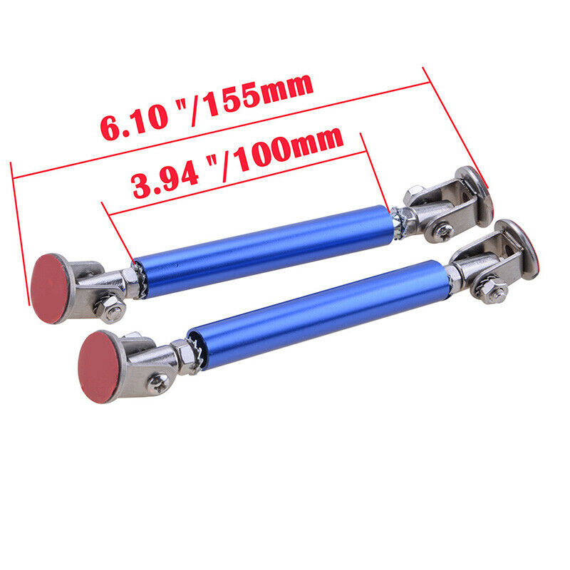 2X Vehicle Adjustable Front Bumper Splitter Strut Brace Rod Support Bars Blue