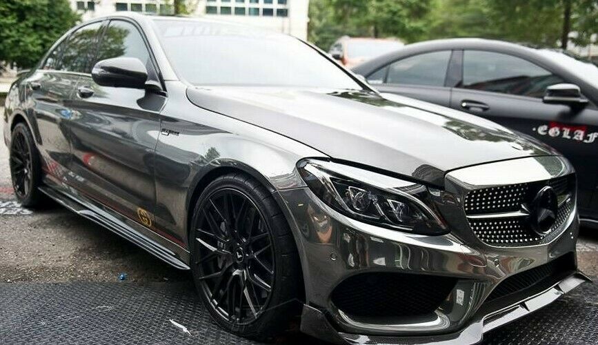 MERCEDES C CLASS A205 W205 C205 AMG LOOK BRABUS STYLE FRONT SPLITTER LIP 2013-17