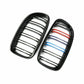 Black M Sport Dual Line Front Grille Kidney for 09-11 BMW E90 E91 3-Series Sedan