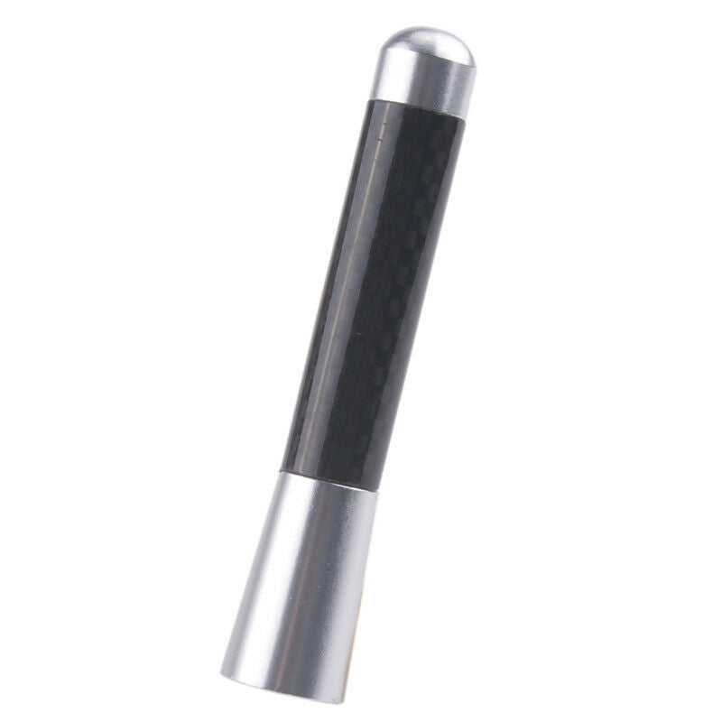 Universal Car Bee-sting Stubby Silver Carbon Fibre Aerial Ariel Arial AMFM 8cm