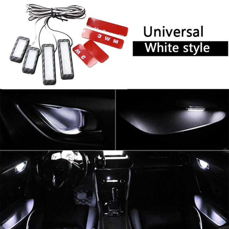 4pcs Car Door Bowl Handle LED Ambient Atmosphere Light Interior Accessories 12V