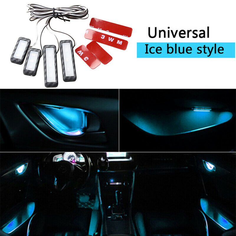 4pcs Car Door Bowl Handle LED Ambient Atmosphere Light Interior Accessories 12V