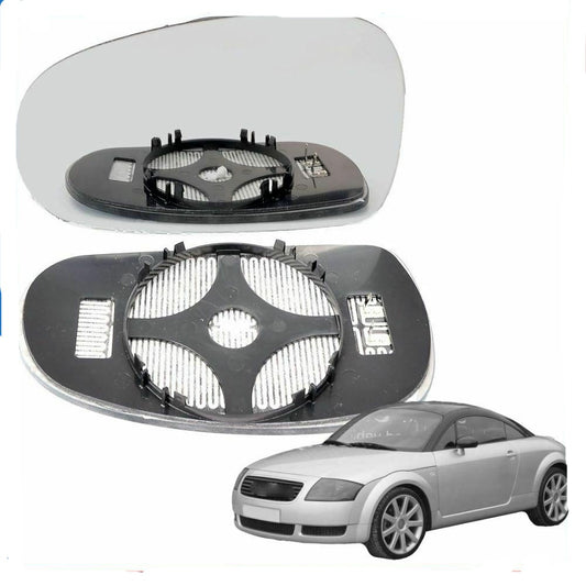 Left passenger side wing mirror glass for Audi TT 1999-2006 heated