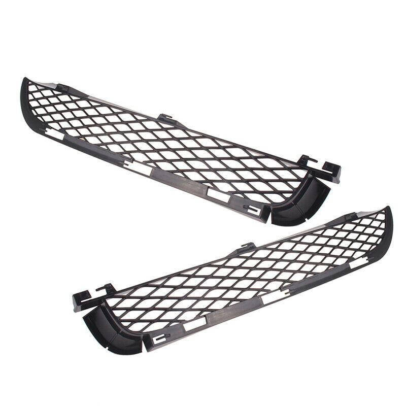 Pair ABS Upper Bumper Mesh Grille Grill Black For BMW X5 E53 2003-06 Facelift a