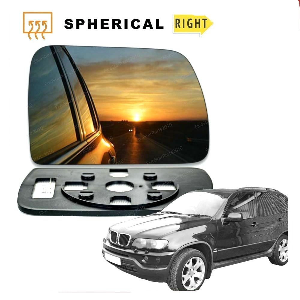 Right Driver side wing mirror glass for BMW X5 E53 1999-2006 heated
