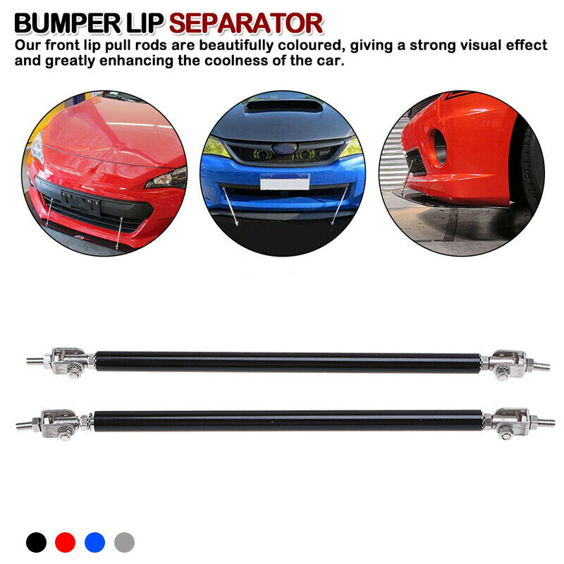 20cm Car Rear Bumper Splitter Strut Lip Tie Rod Support Adjustable Black UK AH