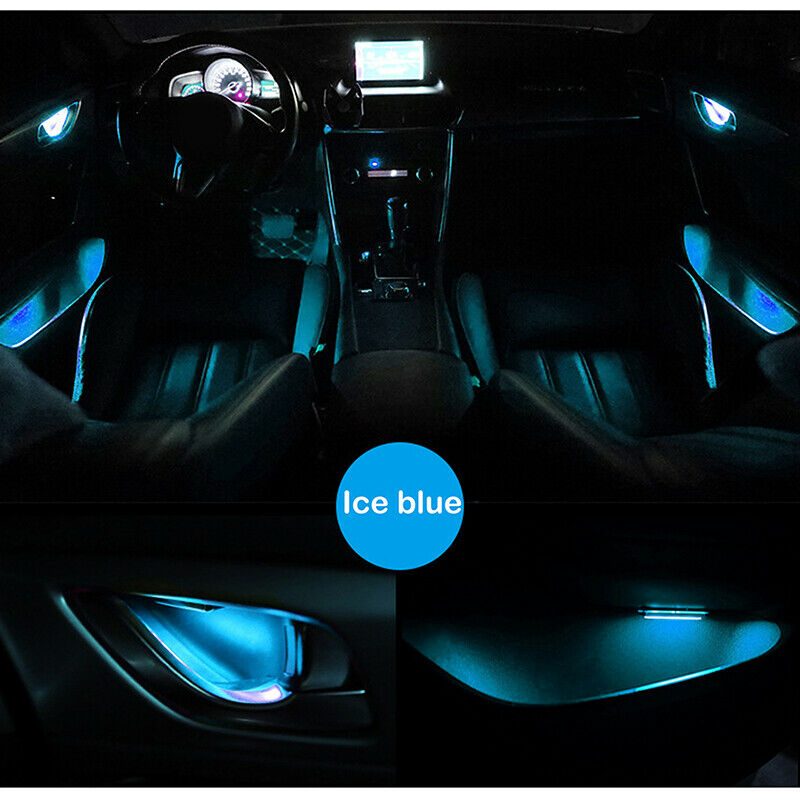 4pcs Car Door Bowl Handle LED Ambient Atmosphere Light Interior Accessories 12V