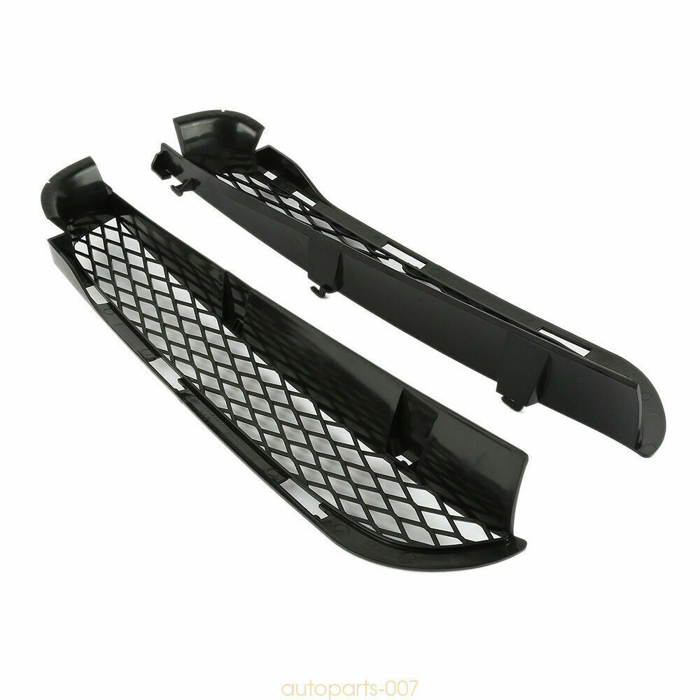 Pair ABS Upper Bumper Mesh Grille Grill Black For BMW X5 E53 2003-06 Facelift a