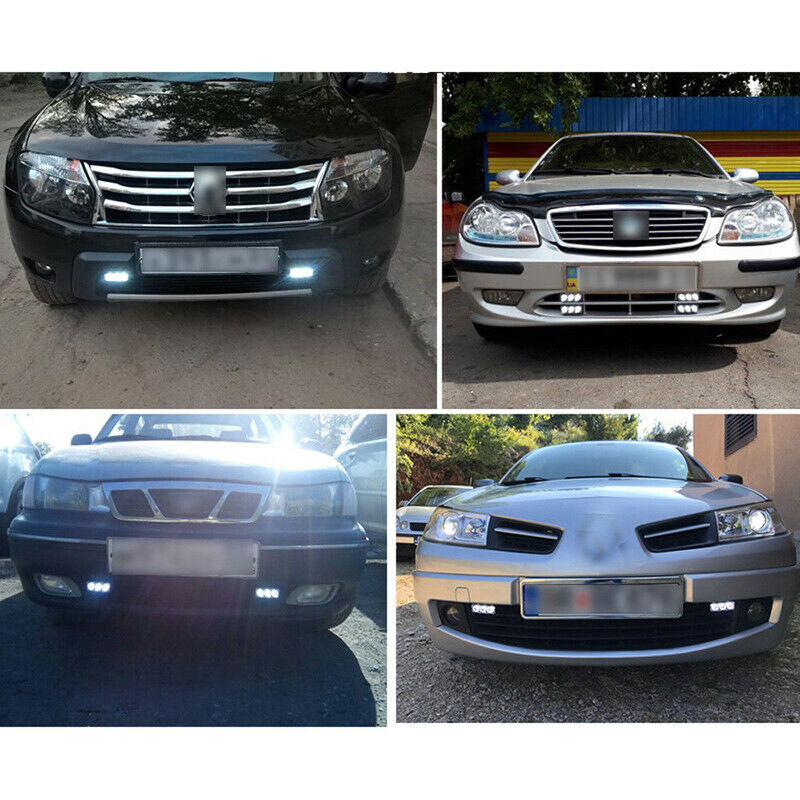 3.5" Set 3 LED Super White High Power Car DRL Daytime Running Lights Fog Lamps