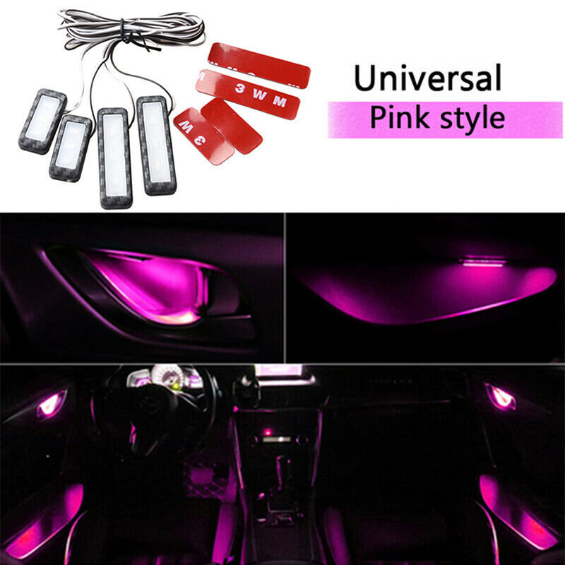 4pcs Car Door Bowl Handle LED Ambient Atmosphere Light Interior Accessories 12V