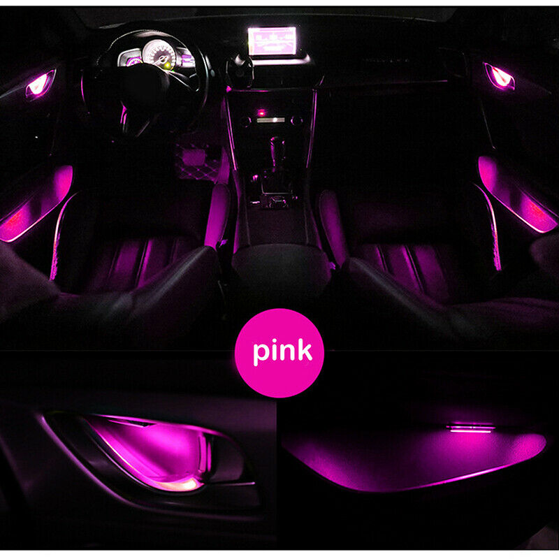 4pcs Car Door Bowl Handle LED Ambient Atmosphere Light Interior Accessories 12V