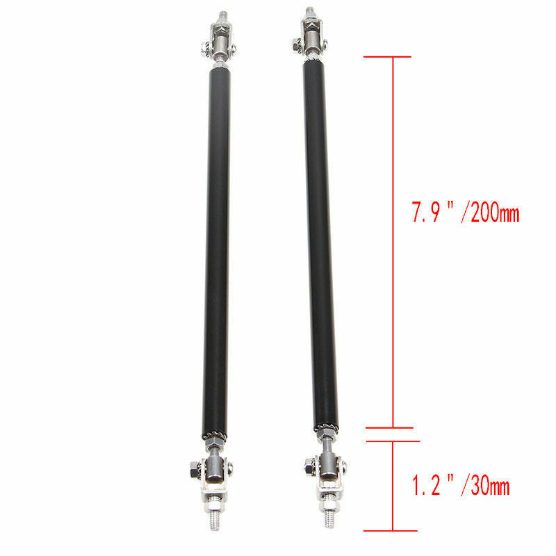 20cm Car Rear Bumper Splitter Strut Lip Tie Rod Support Adjustable Black UK AH
