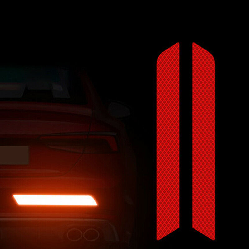 2x Red Reflective Night Safety Warning Car Rim Rear Wheel Decal Tape Sticker use