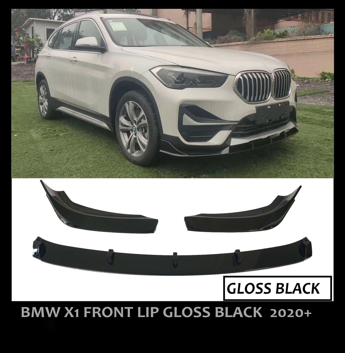 BMW X1 F48 M PERFORMANCE SPORTS DIFFUSER FRONT SPLITTER LIP 2016+ OEM FIT ABS