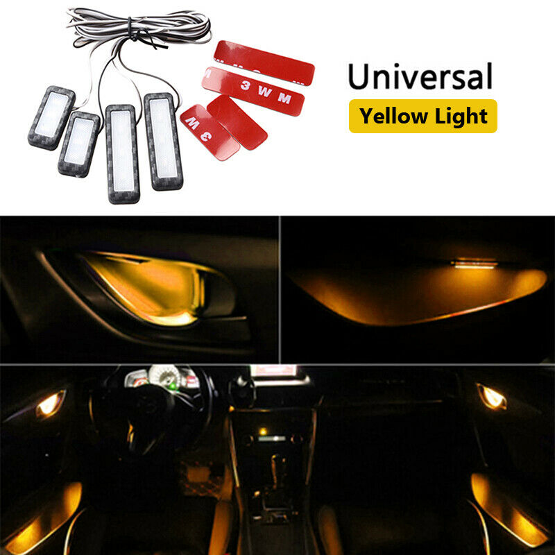 4pcs Car Door Bowl Handle LED Ambient Atmosphere Light Interior Accessories 12V