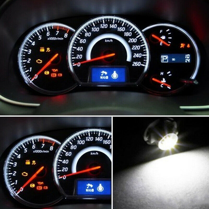 10x White 9mmx12mm Wedge LED Dashboard Lamp Panel Bulb Car Instrument Light T4.7