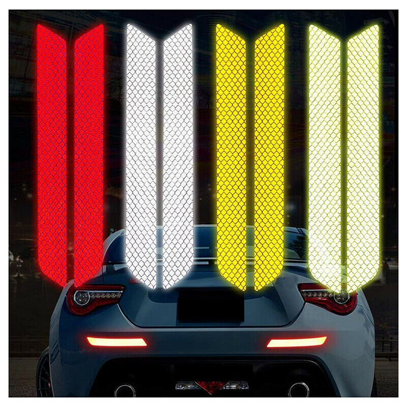 2x Red Reflective Night Safety Warning Car Rim Rear Wheel Decal Tape Sticker use