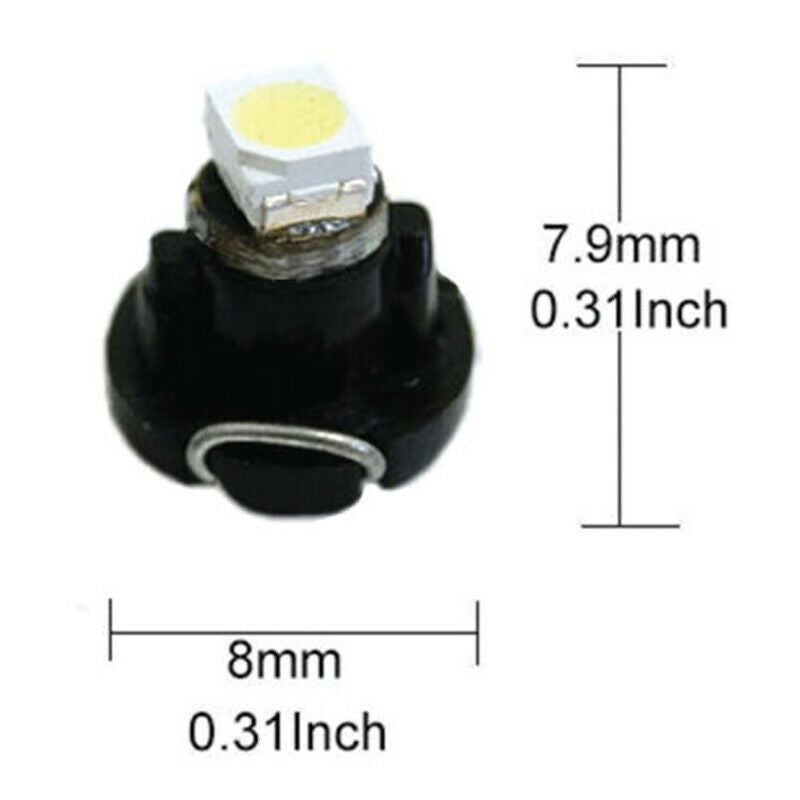 10x White 9mmx12mm Wedge LED Dashboard Lamp Panel Bulb Car Instrument Light T4.7