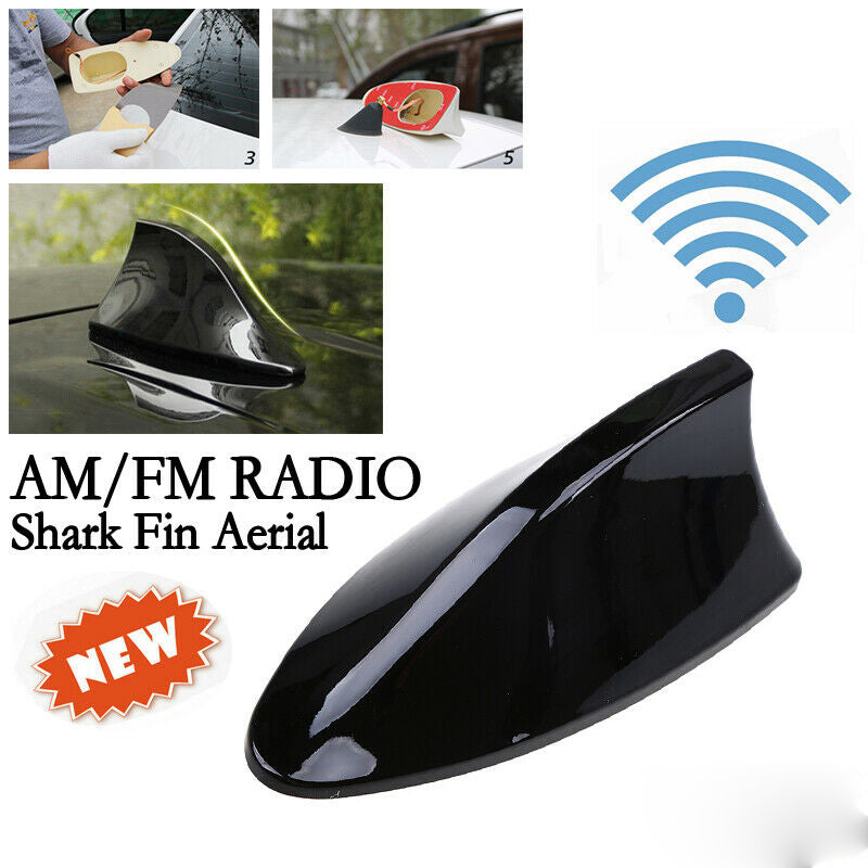 1x Black Auto SUV Shark Fin Aerial Antenna Roof AM/FM Radio For BMW Universal