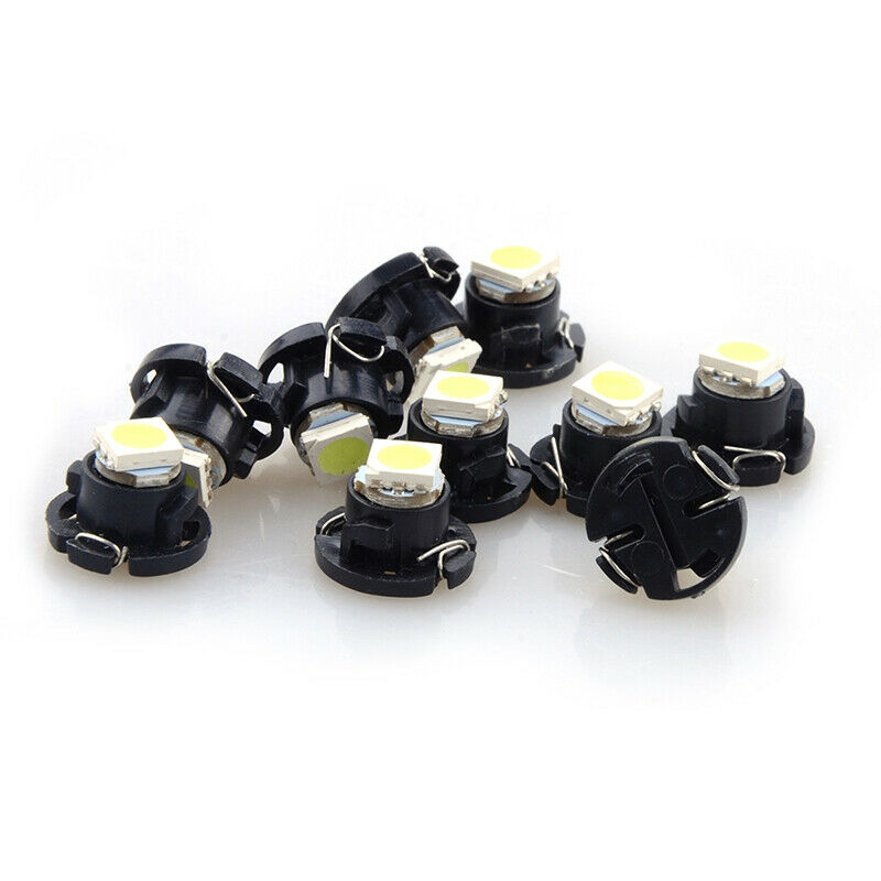 10x White 9mmx12mm Wedge LED Dashboard Lamp Panel Bulb Car Instrument Light T4.7