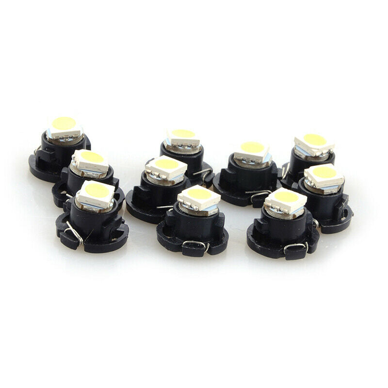 10x White 9mmx12mm Wedge LED Dashboard Lamp Panel Bulb Car Instrument Light T4.7