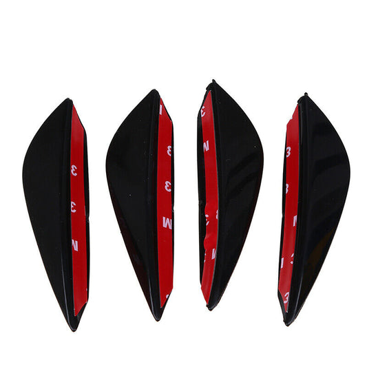 4*Universal Car Front Bumper Lip Splitter Fin Body Spoiler Canards Trim Black