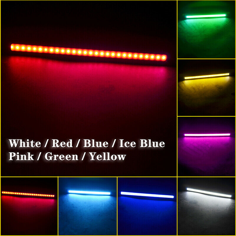 UK LED Strip Car DRL Running Daytime Light COB Driving Fog Lights Waterproof ea