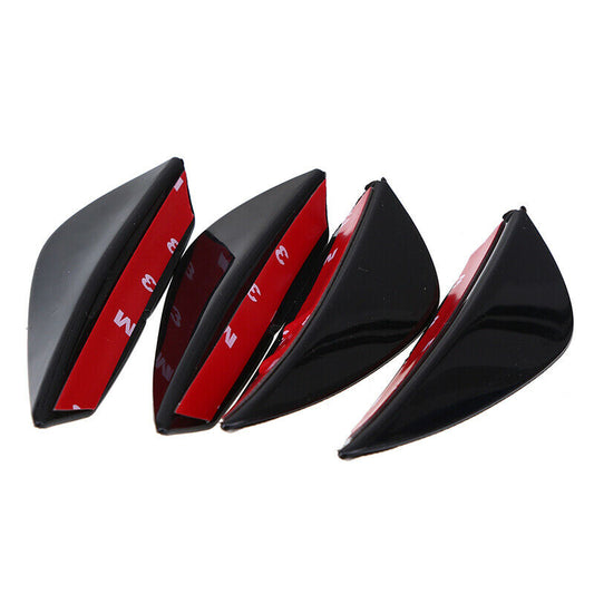 4*Universal Car Front Bumper Lip Splitter Fin Body Spoiler Canards Trim Black