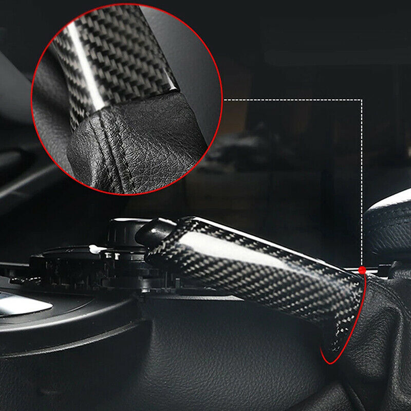 Carbon Fiber Look Front Handbrake Brake Handle Cover For BMW E46 E60 E90 E92 F30