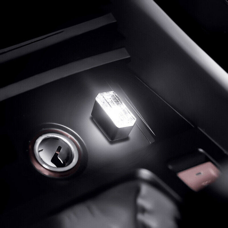 Mini USB LED White Color Wireless Lamp Car Atmosphere Light Colorful Accessory