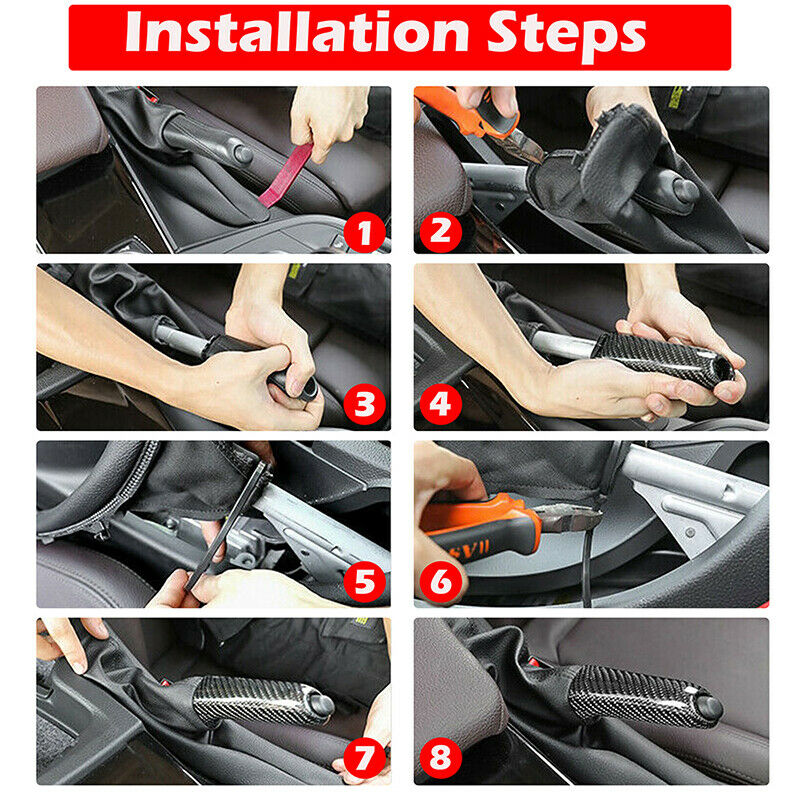 Carbon Fiber Look Front Handbrake Brake Handle Cover For BMW E46 E60 E90 E92 F30