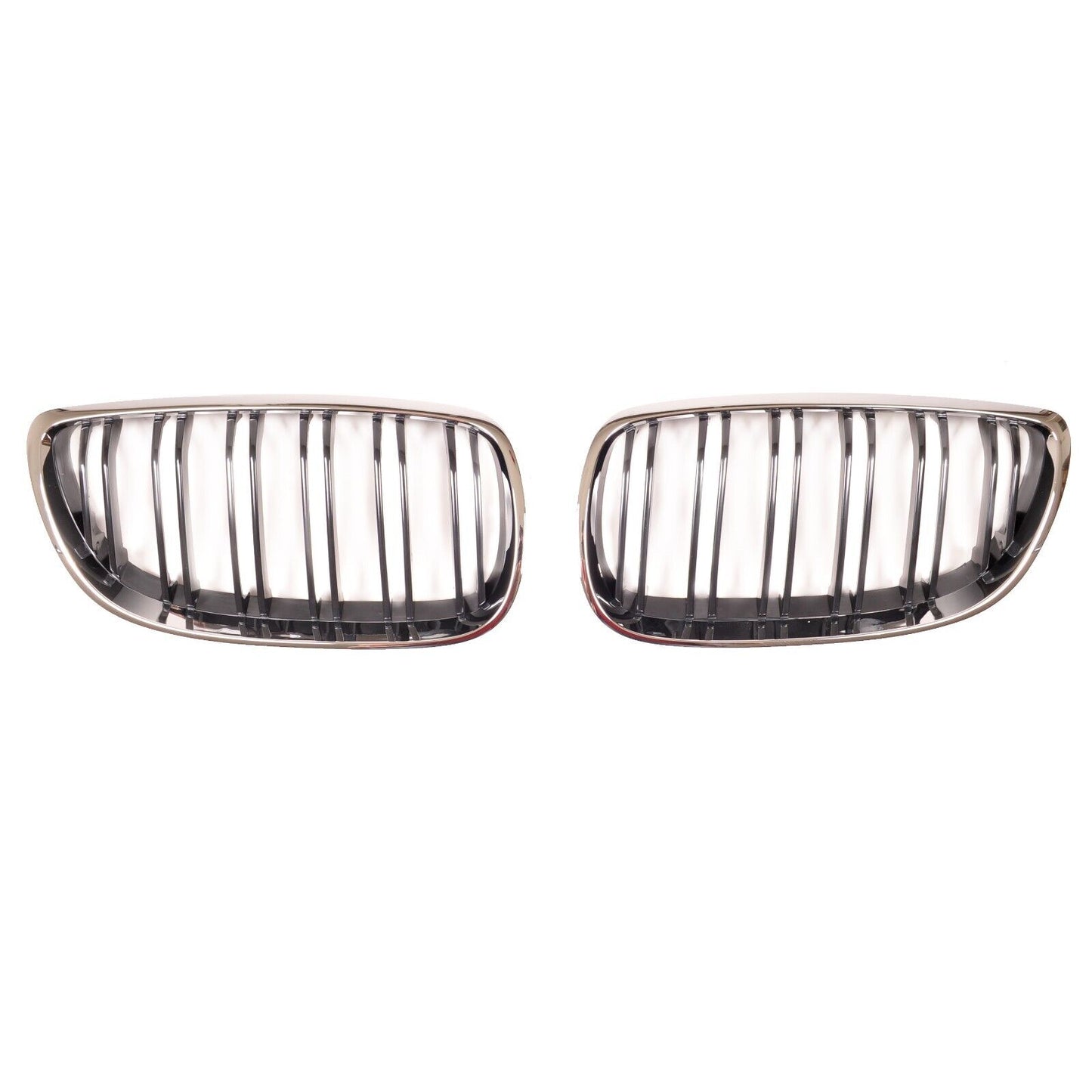 BMW E92 E93 06-10 & M3 CHROME BLACK FRONT GRILLES GRILLS DOUBLE SPOKE UK